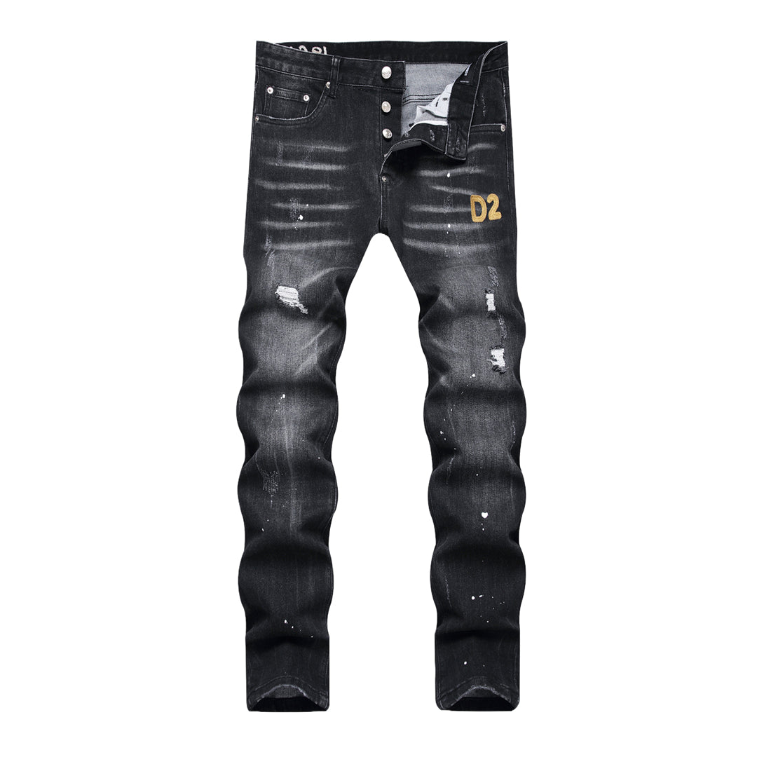 DSQ2 Logo Ripped Jeans