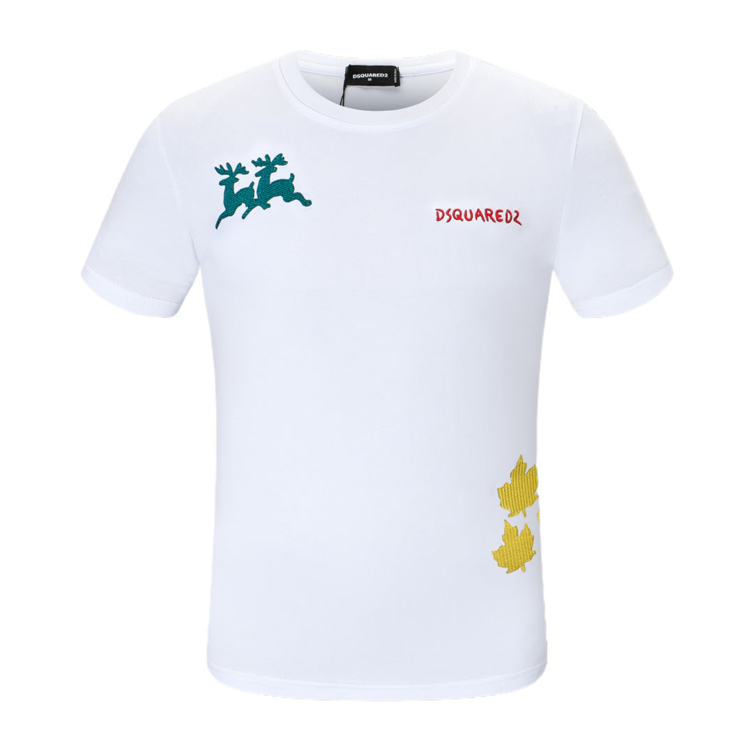 Dsquared2 Elk Embroidery Cotton T-shirt