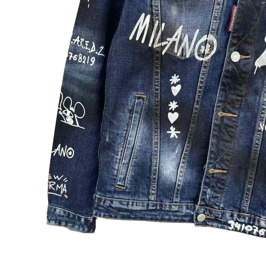 Dsquared2 Graffiti Denim Jacket