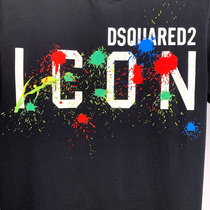 Dsquared2 Colorful Paint ICON Cotton T-shirt