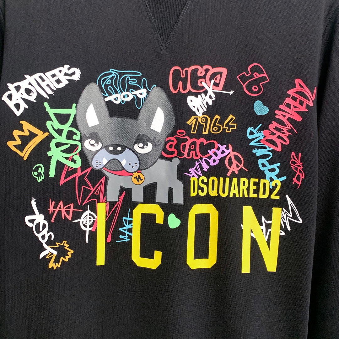 Dsquared2 Graffiti Dog Cotton Sweatshirt