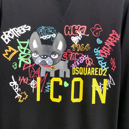 Dsquared2 Graffiti Dog Cotton Sweatshirt