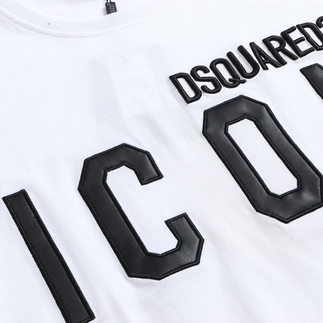 Dsquared2 Leather ICON Logo Cotton T-shirt