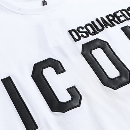 Dsquared2 Leather ICON Logo Cotton T-shirt