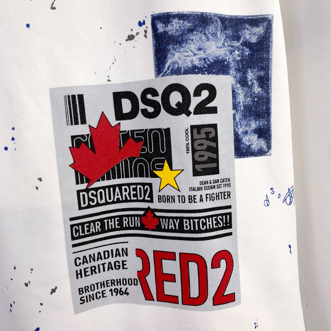 Dsquared2 Graffiti Poster Cotton Sweatshirt