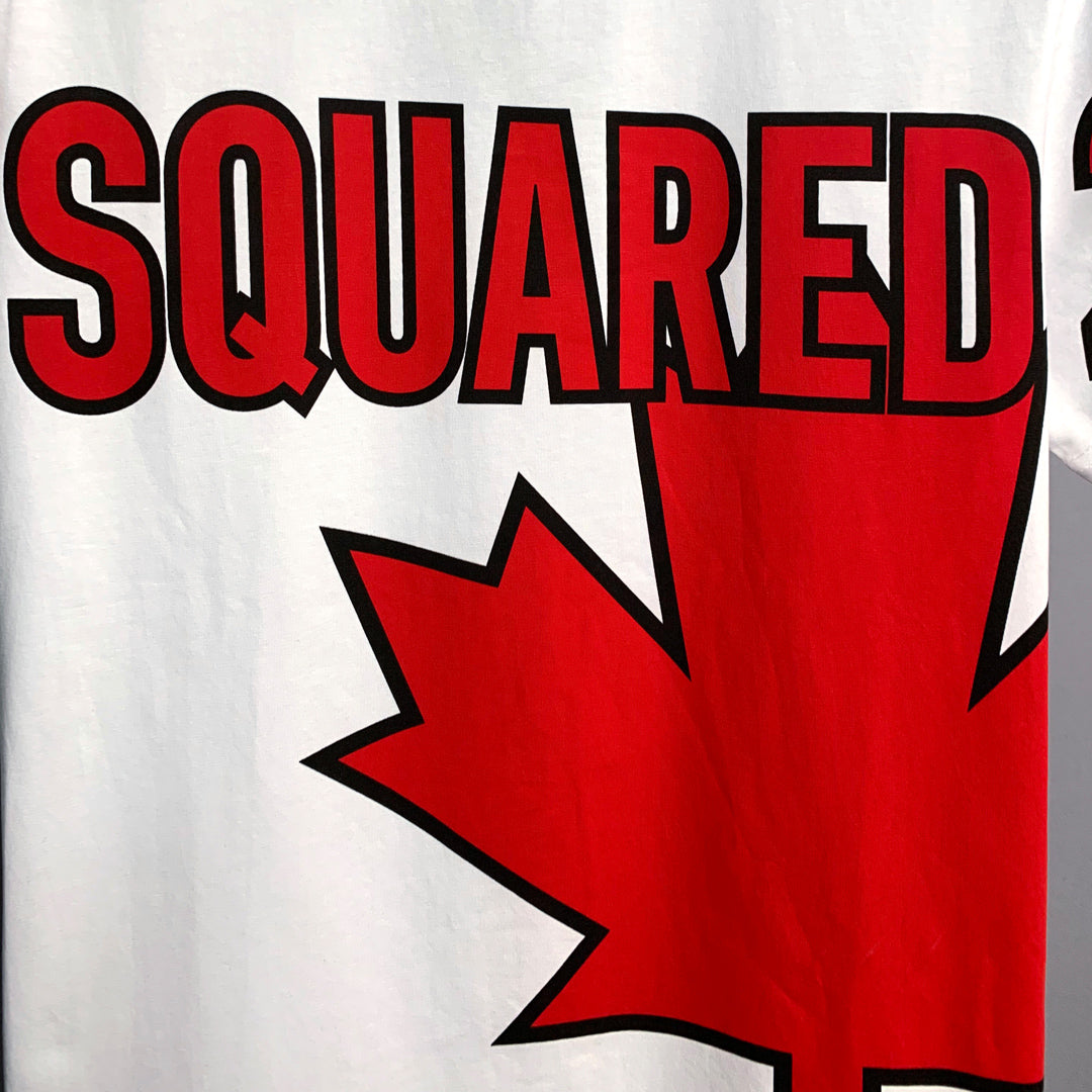 Dsquared2 Red Maple Leaf Logo Cotton T-shirt