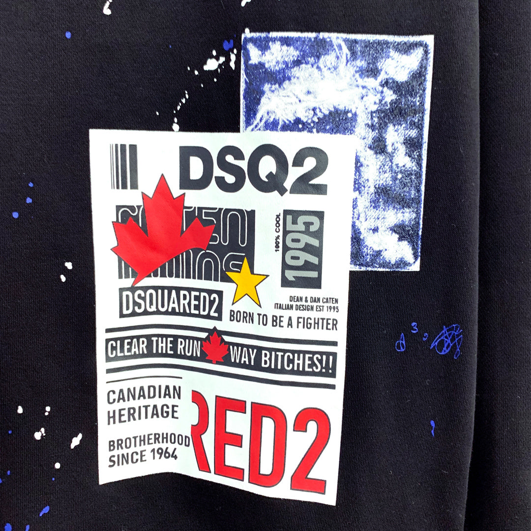 Dsquared2 Graffiti Poster Cotton Sweatshirt
