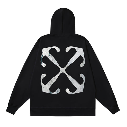 OFF Logo Print Hoodie Jacket