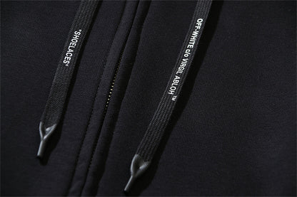 OFF Logo Print Hoodie Jacket