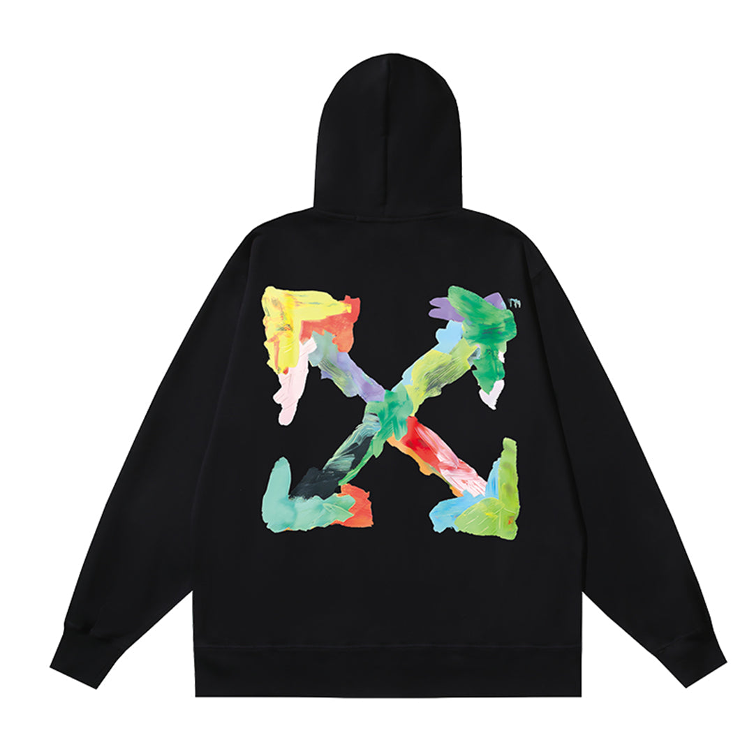 OFF Logo Print Hoodie Jacket