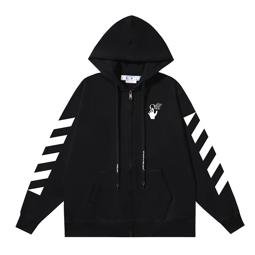 OFF Logo Print Hoodie Jacket