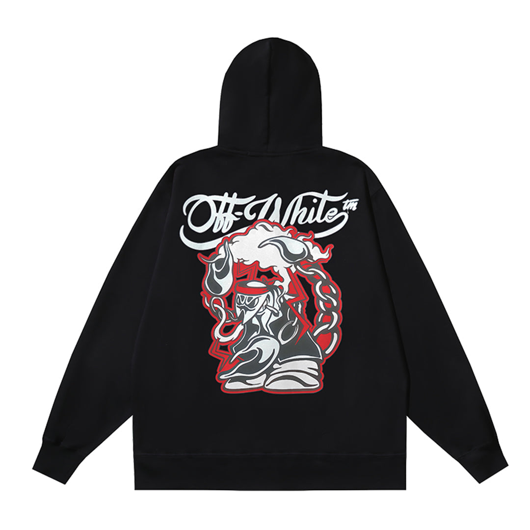 OFF Logo Print Hoodie Jacket